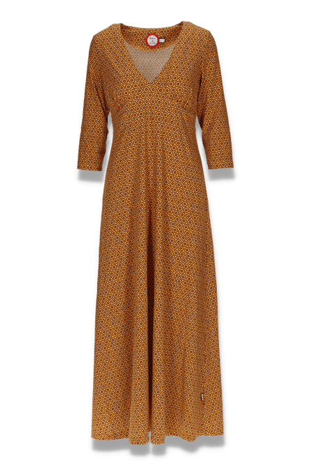 Main Image Giselle black and ochre yellow  dress 