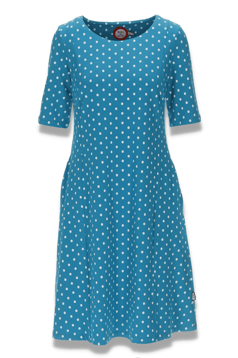 Sara petrol polkadot dress 