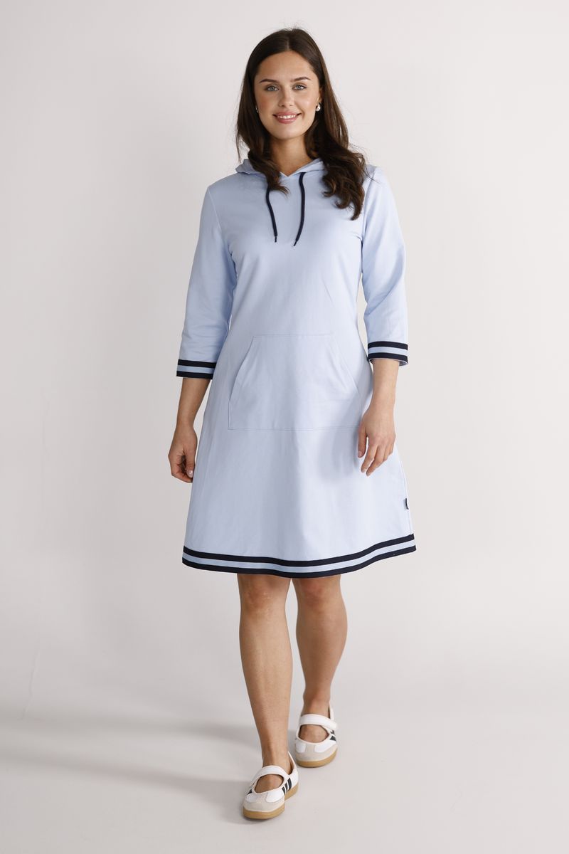 Dagny sky-blue and navy-blue dress