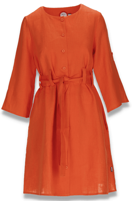 Main Image Eirunn orange shirt dress in linen