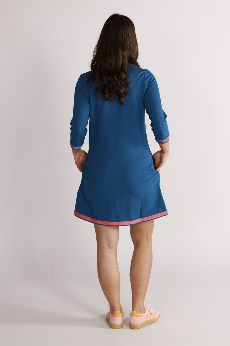 Lucy petrol and coral dress