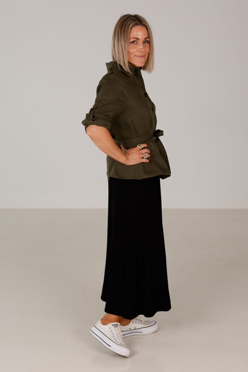 Linn khaki linen shirt