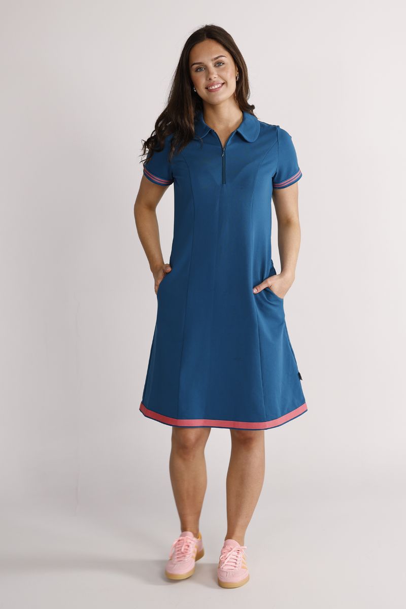 Eden petrol and coral dress