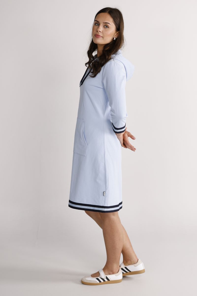 Dagny sky-blue and navy-blue dress