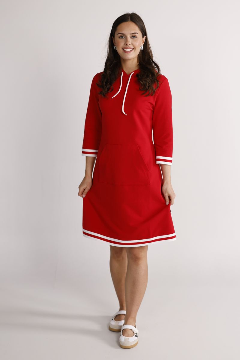 Dagny red and white dress
