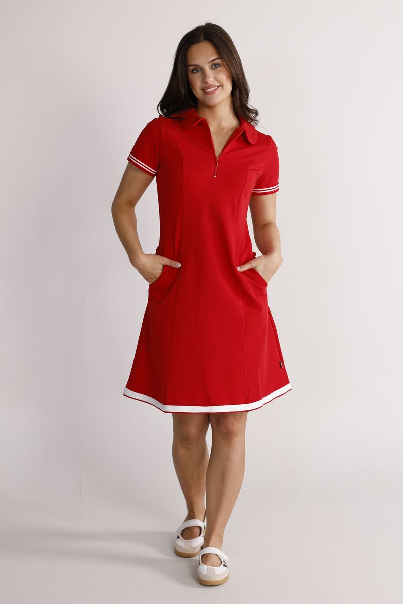 Eden red and white dress